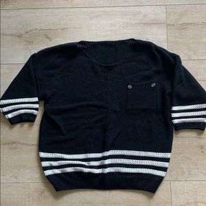 Black and white knit sweater